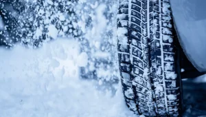tire in snowy road