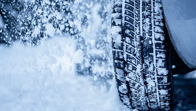 tire in snowy road