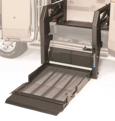 Closeup of a Millennium wheelchair lift from BraunAbility