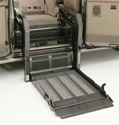Closeup of a Century wheelchair lift from BraunAbility