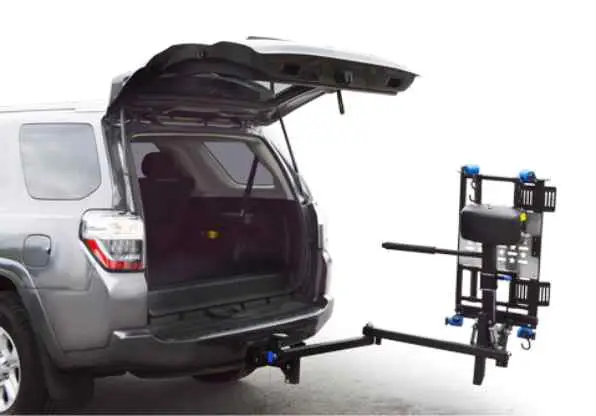 Image of a Harmar AL580 scooter lift with a swing away function