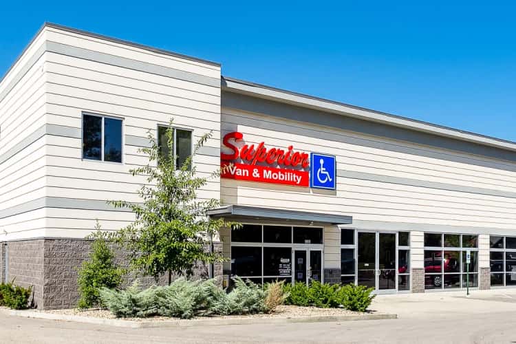Full size exterior image showing the corporate office of Superior Van & Mobility