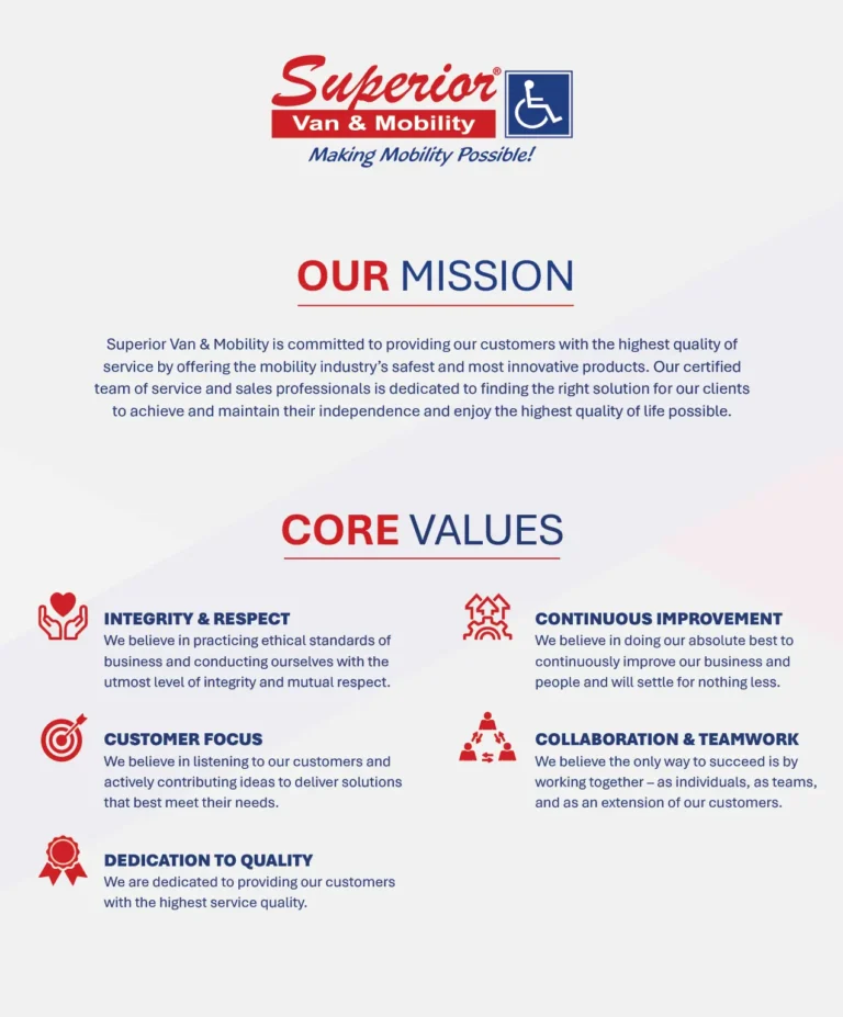 Superior Van and Mobility Mission and Values