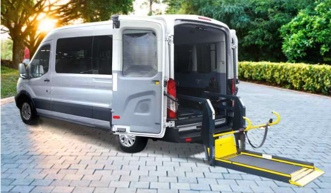 full size van with a rear lift